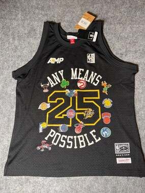 Mitchell & Ness NBA x AMP Black Mesh Tank Top Size Large